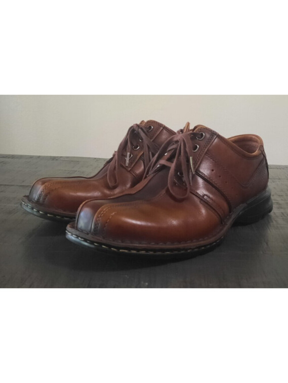 Clarks Touareg Vibe Men's Brown Leather Bicycle Toe Oxford Shoes Size 10 M 70852